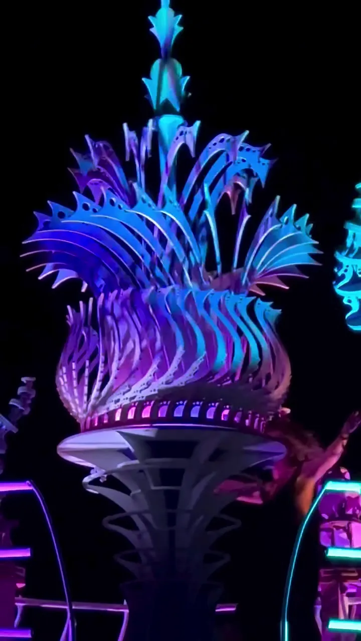 Labyrinto · Temple of Passion – Temple of Passion – a glowing installation for Labyrinto, rising into the night like a crown of light.
