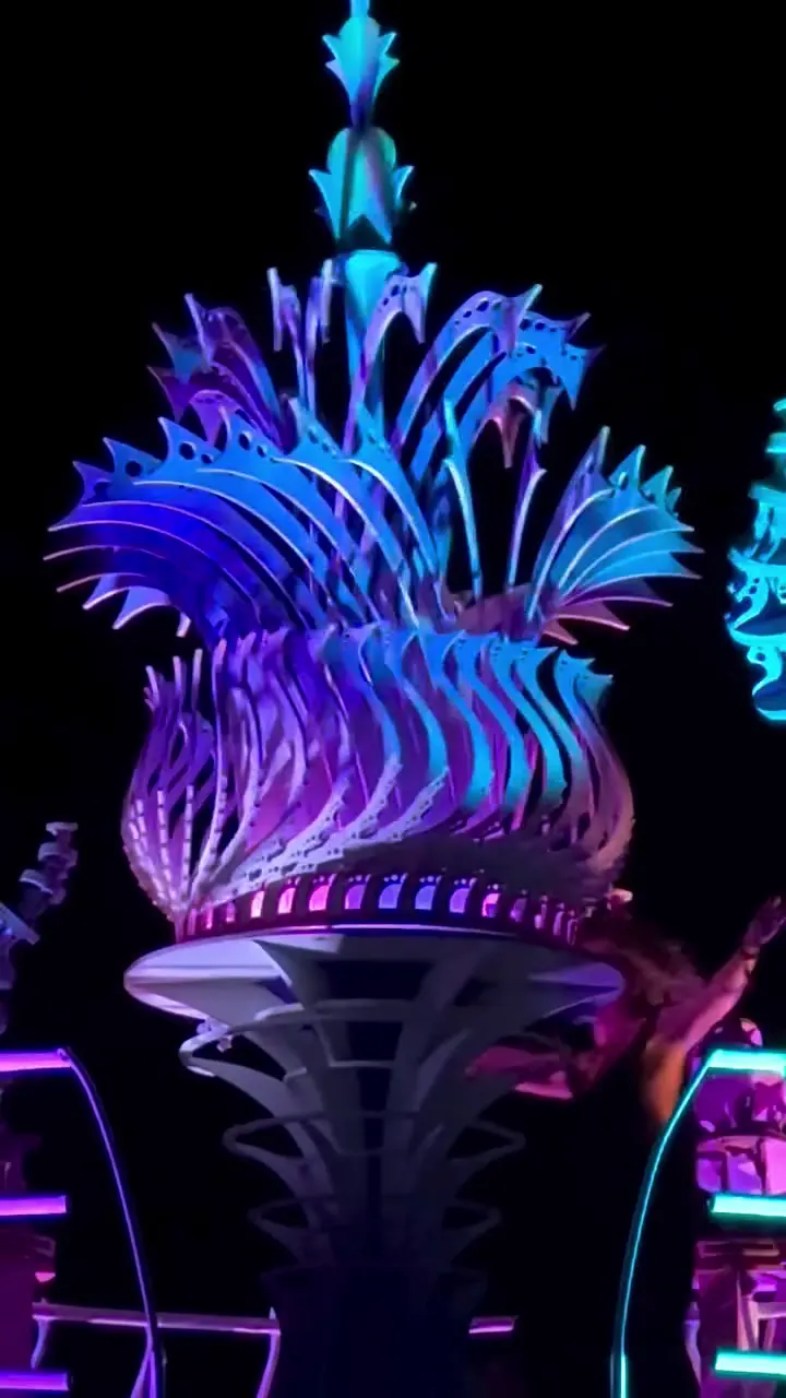Labyrinto · Temple of Passion – Temple of Passion – a glowing installation for Labyrinto, rising into the night like a crown of light.